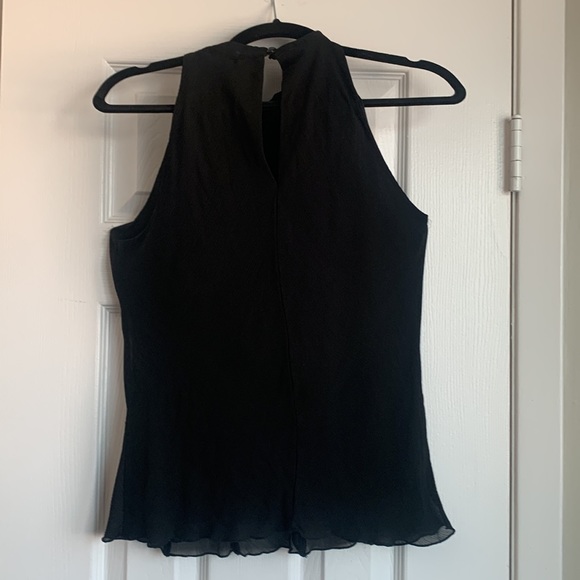 Black Halter Ruffle Sleeveless Top - Picture 4 of 6
